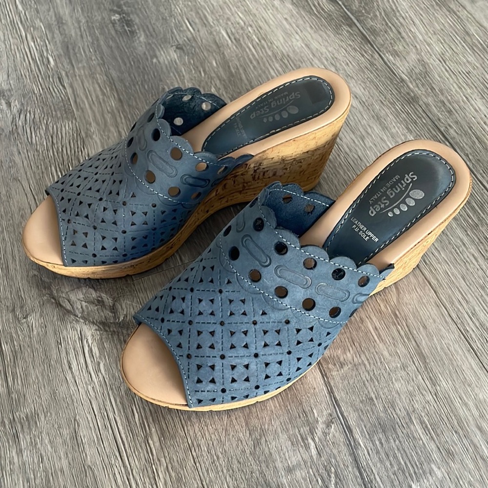 Blue Wedge Sandals Size 36EU/5.5US